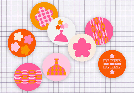 Spring Sticker Set Layout