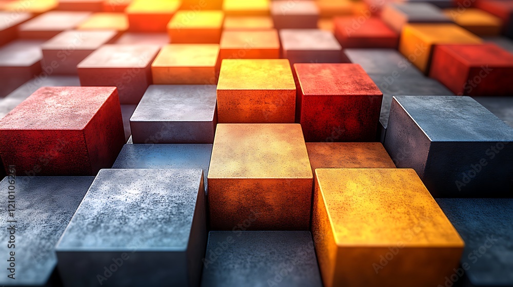 Poster abstract geometric pattern: a captivating abstract composition featuring a grid of colorful and text