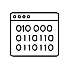 binary code icon, binary code line art - simple line art of binary code, perfect for binary code logos and icons