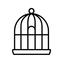 bird cage icon, bird cage line art - simple line art of bird cage, perfect for bird cage logos and icons