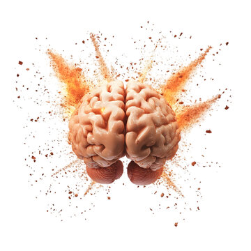 Brainpower Explosion  Human Brain in Liquid Splash