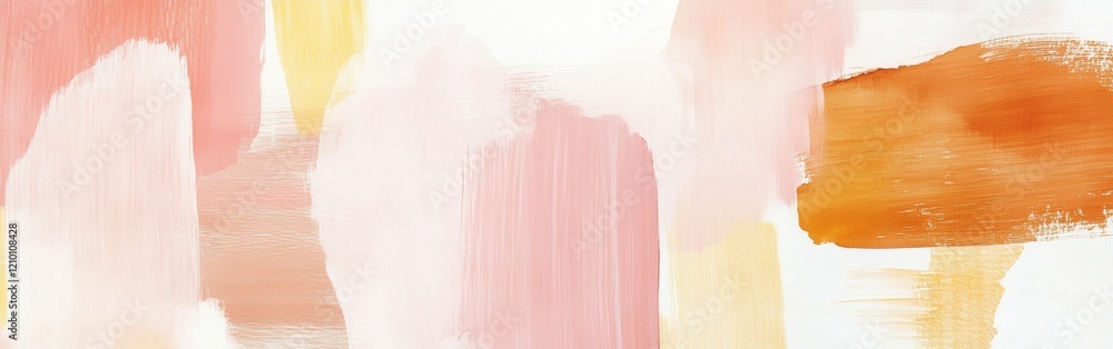 Poster soft pastel strokes create an abstract composition with torn blotches in varying hues and textures