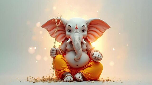 Majestic Lord Ganesha Animation for Festive and Devotional Projects