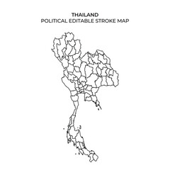 Map displays the political boundaries of Thailand, featuring distinct regions outlined in black. Suitable for educational purposes or geographic assessments.