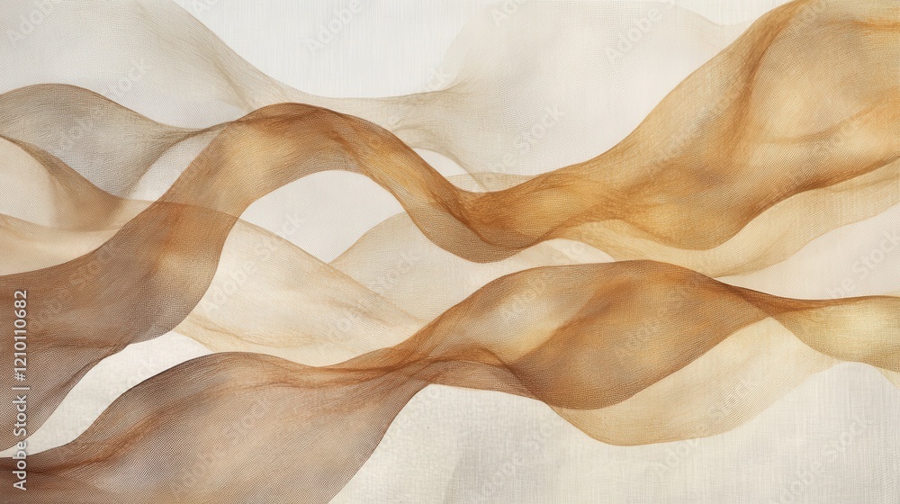 Poster Flowing pencil strokes create warm earthy curves with soft transitions and gentle lines over a light background