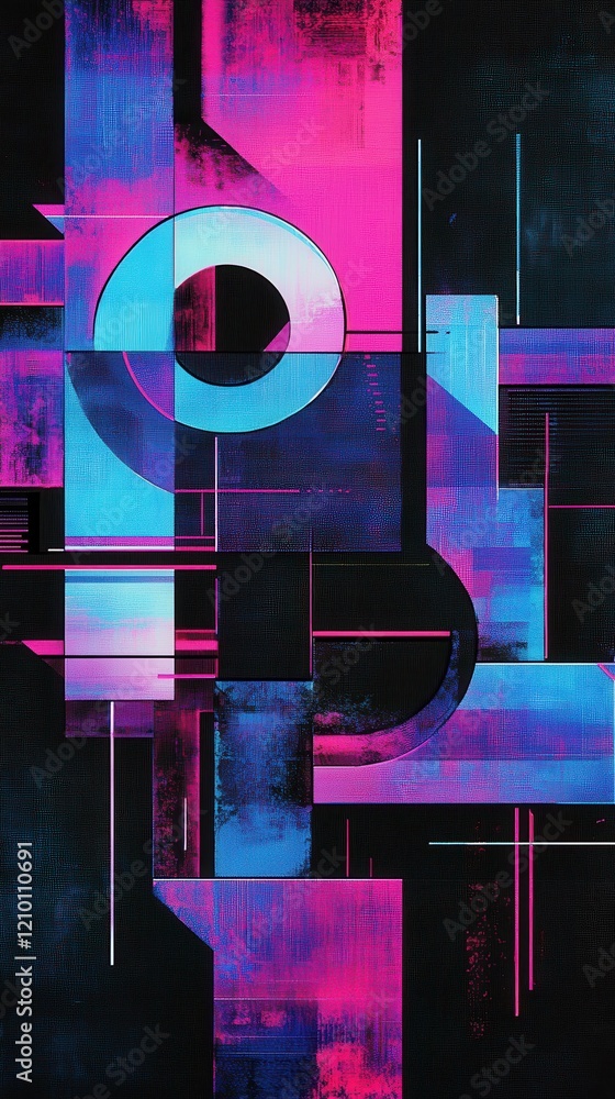 Poster futuristic iridescent abstract forms in chrome with vibrant colors creating a mesmerizing visual exp