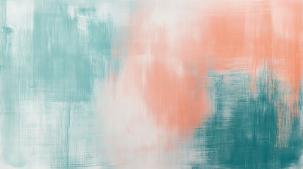 Muted teal and soft coral abstract background with faint pencil strokes creating a serene atmosphere