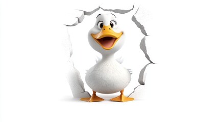 Fototapeta premium Playful Cartoon Duck