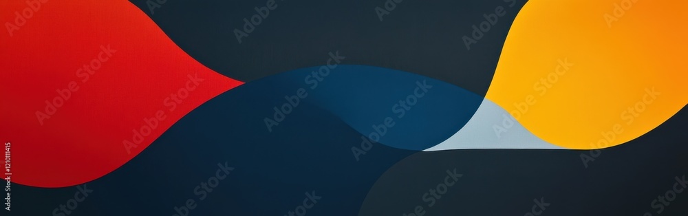 Fototapete vibrant abstract shapes create a dynamic composition with bold colors and fluid forms on a dark back