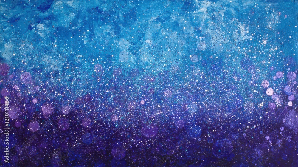 Poster cool aqua blue and soft lavender sparkles create an enchanting gradient in an abstract design