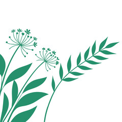 Decorative Teal Floral Design for Print or Web