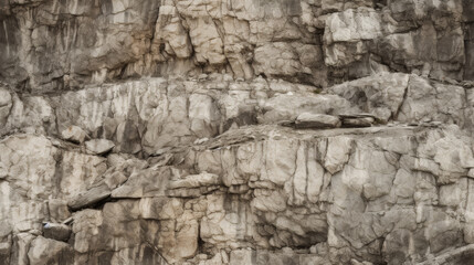 Cliffside Rock Formation with Weathered Beige Texture Pattern - Tile Repetitive Format 
