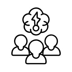 brainstorming icon, brainstorming line art - simple line art of brainstorming, perfect for brainstorming logos and icons