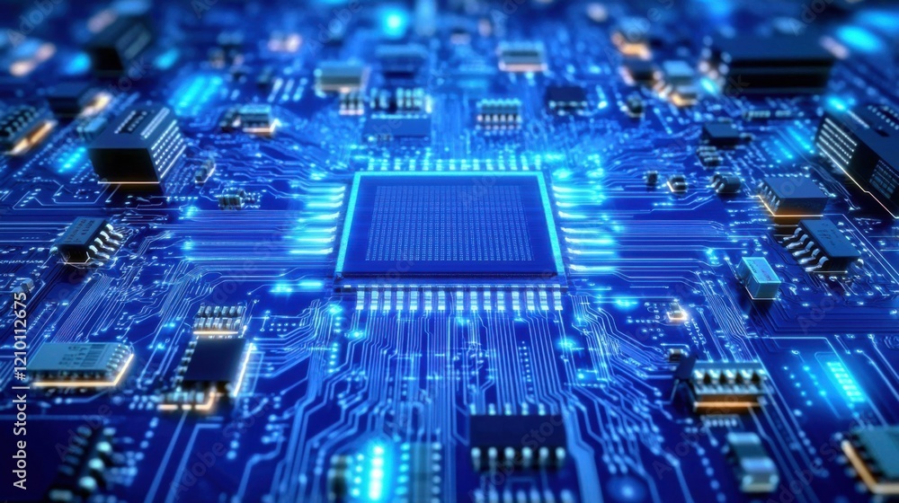 Aufkleber a computer circuit board with many electronic components