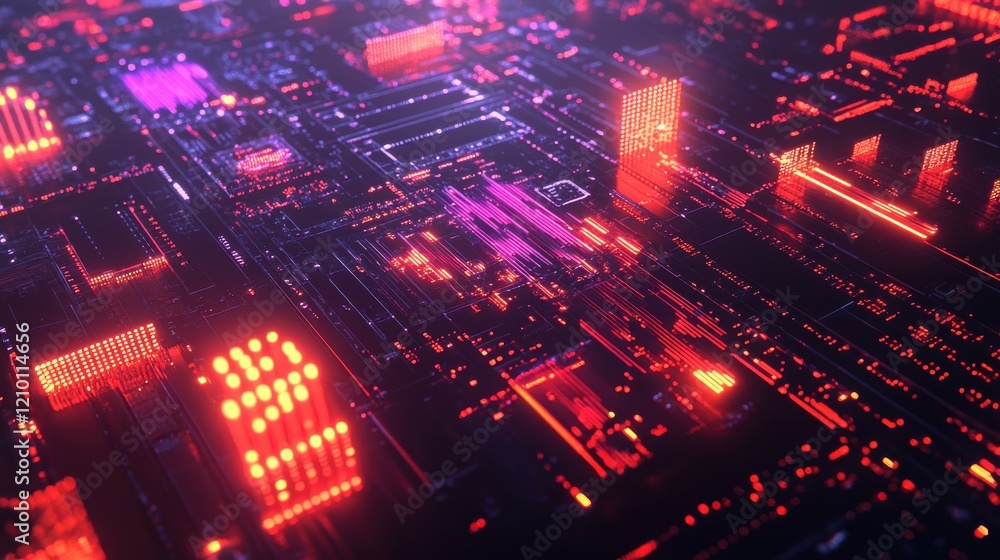 Poster modern representation of financial data through vibrant digital abstraction showcasing analytics and