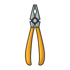Pliers tool icon vector, yellow pliers tool flat illustration, pliers clip art, isolated on white background