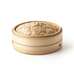 Traditional bamboo steamer basket perfect for cooking dumplings and other dishes in Asian cuisine