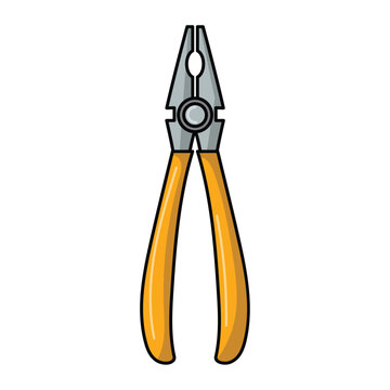 recommend clip art: Pliers tool icon vector, yellow pliers tool flat illustration, pliers clip art, isolated on white background