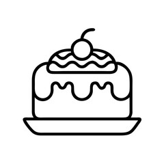 cake icon, cake line art - simple line art of cake, perfect for cake logos and icons