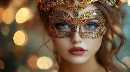 portrait of a woman in carnival mask