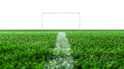 grass soccer field isolated on white background PNG.AI GENERATED