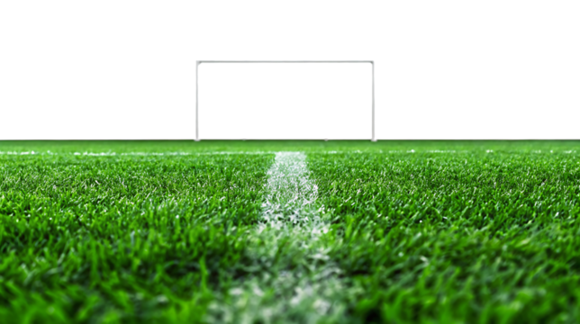 grass soccer field isolated on white background PNG.AI GENERATED