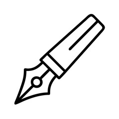calligraphy pen icon, calligraphy pen line art - simple line art of calligraphy pen, perfect for calligraphy pen logos and icons