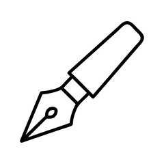 calligraphy pen icon, calligraphy pen line art - simple line art of calligraphy pen, perfect for calligraphy pen logos and icons