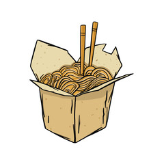 korean food, takeaway noodles in a package