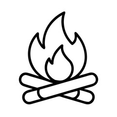 campfire icon, campfire line art - simple line art of campfire, perfect for campfire logos and icons