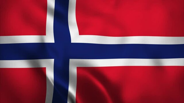 Norways flag waving animation 4K