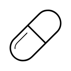 capsule icon, capsule line art - simple line art of capsule, perfect for capsule logos and icons