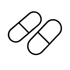 capsule icon, capsule line art - simple line art of capsule, perfect for capsule logos and icons