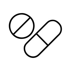 capsule icon, capsule line art - simple line art of capsule, perfect for capsule logos and icons