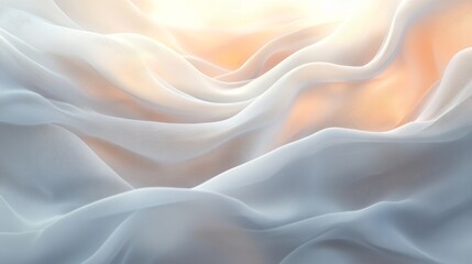 Fototapeta premium Soft White Fabric Draped in Gentle Waves