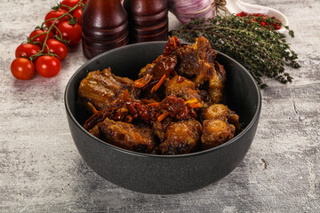 Baked oztail with tomato and carrot