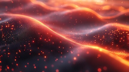 Abstract fiery waves: Glowing, dynamic waves of orange and red, interspersed with sparkling particles, create an abstract image of energy and motion.