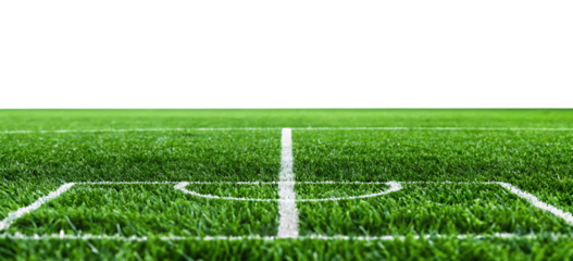 grass soccer field isolated on white background PNG.AI GENERATED