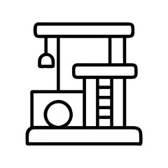 cat tree icon, cat tree line art - simple line art of cat tree, perfect for cat tree logos and icons