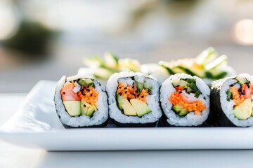 Vibrant mini rolls showcasing colorful fillings and fresh ingredients