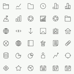 .Design a professional icon set featuring black line art