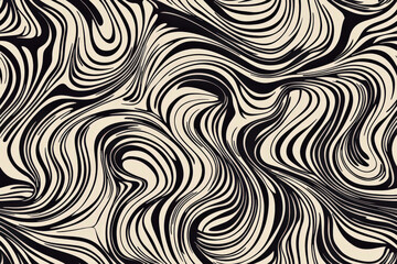 Fototapeta premium Abstract black and white wavy pattern design with swirling lines and smooth curves creating a dynamic and modern artistic visual for various applications