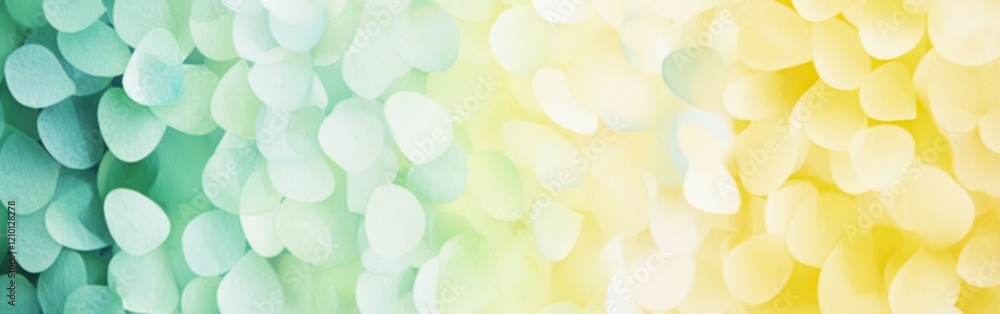 Aufkleber Bokeh gradients create a serene backdrop in mint green and lemon shades during a tranquil afternoon