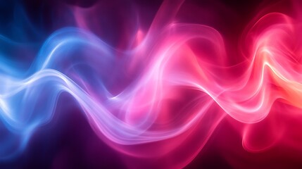 Obraz premium Abstract Swirling Smoke: A mesmerizing abstract composition of vibrant blue and pink smoke swirling and intermingling, creating a dynamic and ethereal display against a dark background.