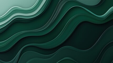 Abstract design showcasing layered green waves creating a dynamic visual effect in a modern aesthetic