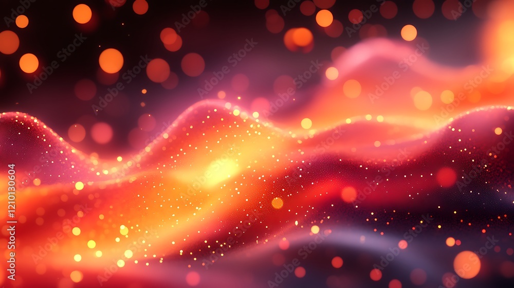 Poster abstract red and orange energy: a mesmerizing abstract artwork featuring dynamic waves of red and or