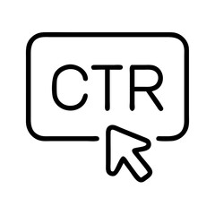 click through rate ctr icon, click through rate ctr line art - simple line art of click through rate ctr, perfect for click through rate ctr logos and icons