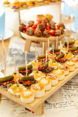 Catering food served on the table.