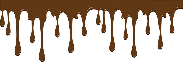 melted chocolate dripping. chocolate dripping paint vector illustration