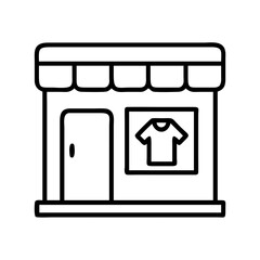 clothing store icon, clothing store line art - simple line art of clothing store, perfect for clothing store logos and icons